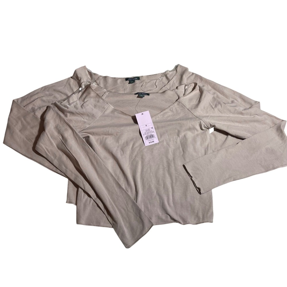 Wild Fable Light Beige Long Sleeve Top